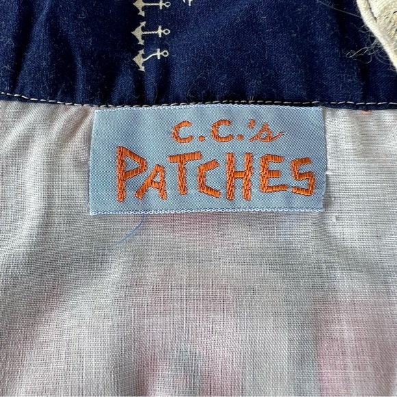 Vintage 50s 60s Patchwork Nautical High Waist Maxi Skirt Patriotic Sailing Med - Picture 10 of 15